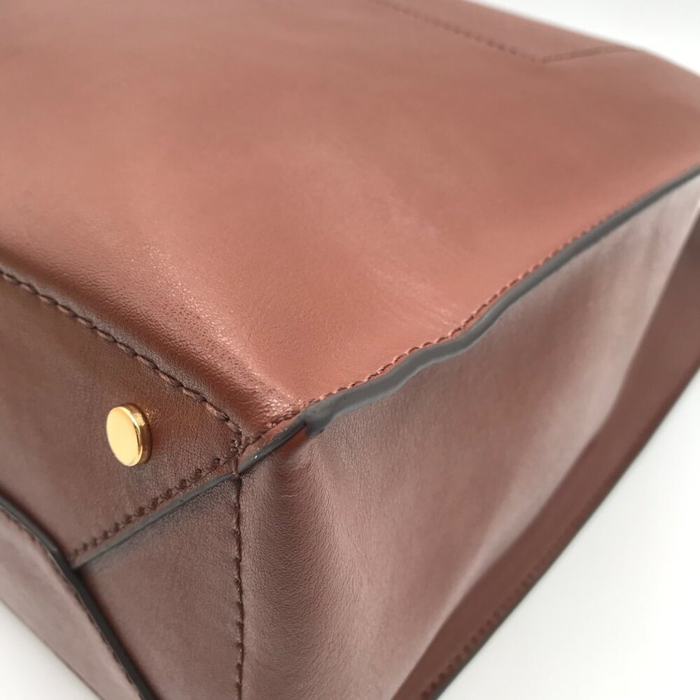 Banana Republic Real Leather Brown Portfolio Large Tote Purse - Picture 7 of 12